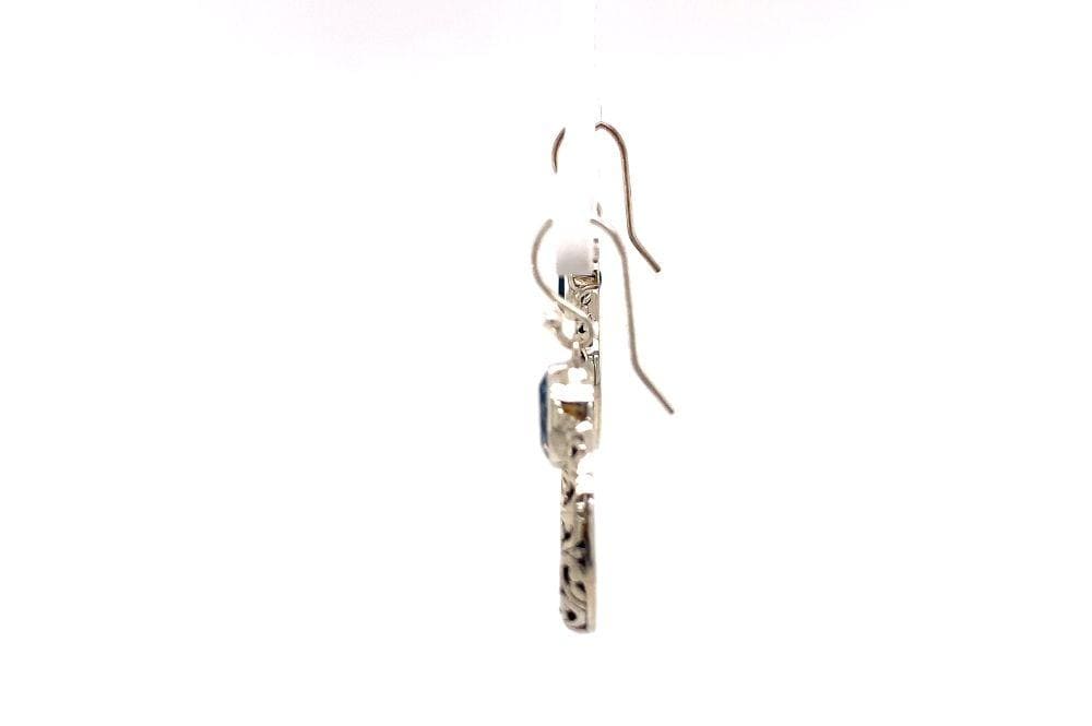 Sacred Circle Earrings- Blue Topaz