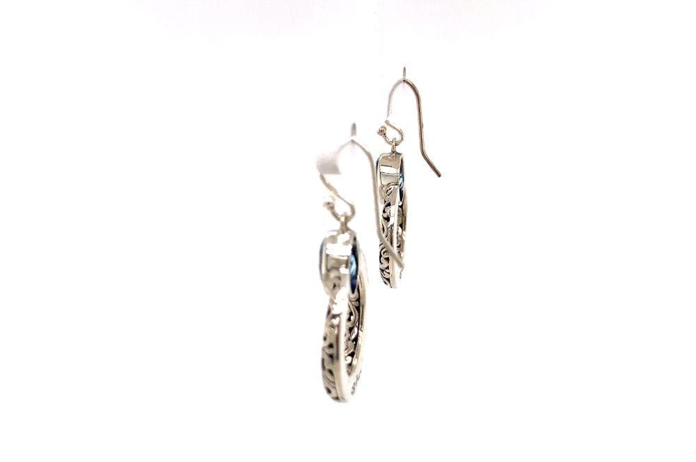 Sacred Circle Earrings- Blue Topaz
