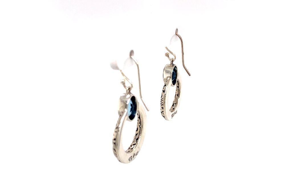 Sacred Circle Earrings- Blue Topaz
