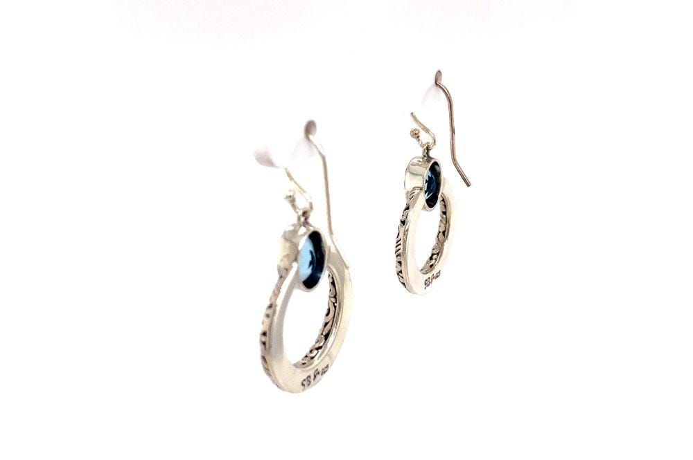 Sacred Circle Earrings- Blue Topaz