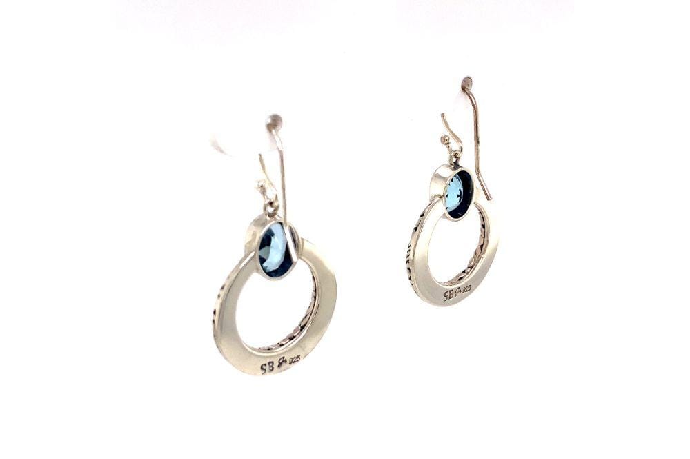Sacred Circle Earrings- Blue Topaz