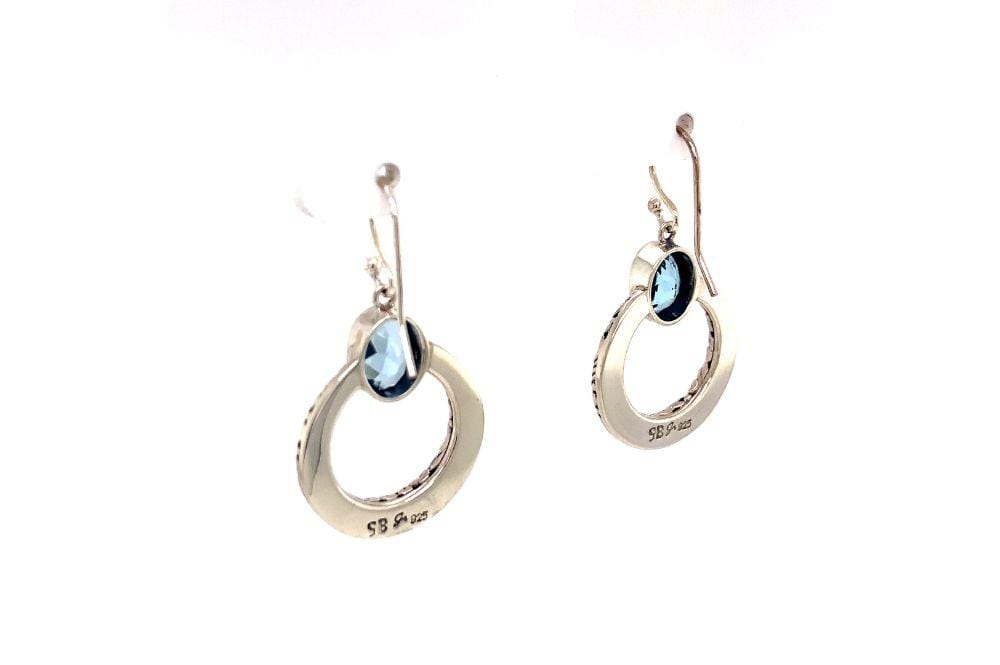 Sacred Circle Earrings- Blue Topaz