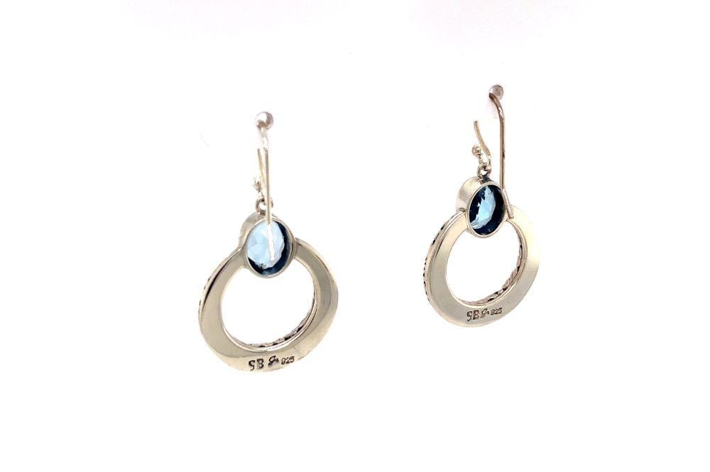 Sacred Circle Earrings- Blue Topaz