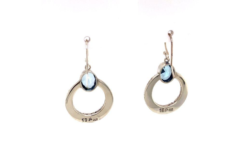 Sacred Circle Earrings- Blue Topaz
