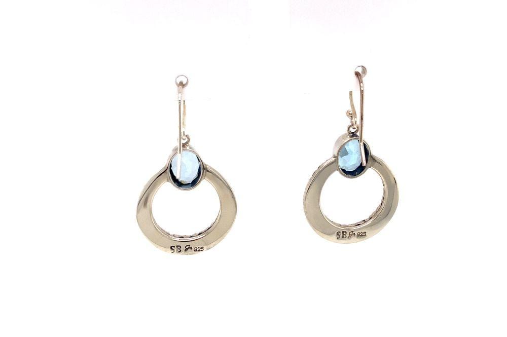 Sacred Circle Earrings- Blue Topaz