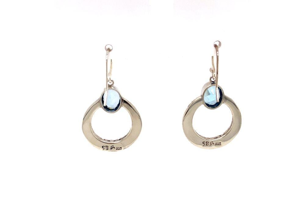 Sacred Circle Earrings- Blue Topaz