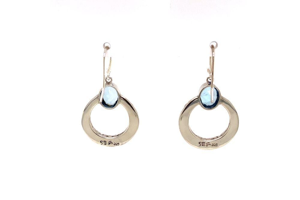 Sacred Circle Earrings- Blue Topaz