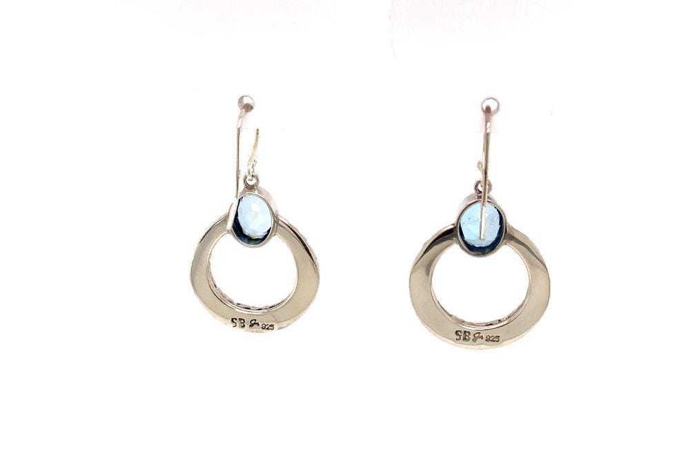 Sacred Circle Earrings- Blue Topaz