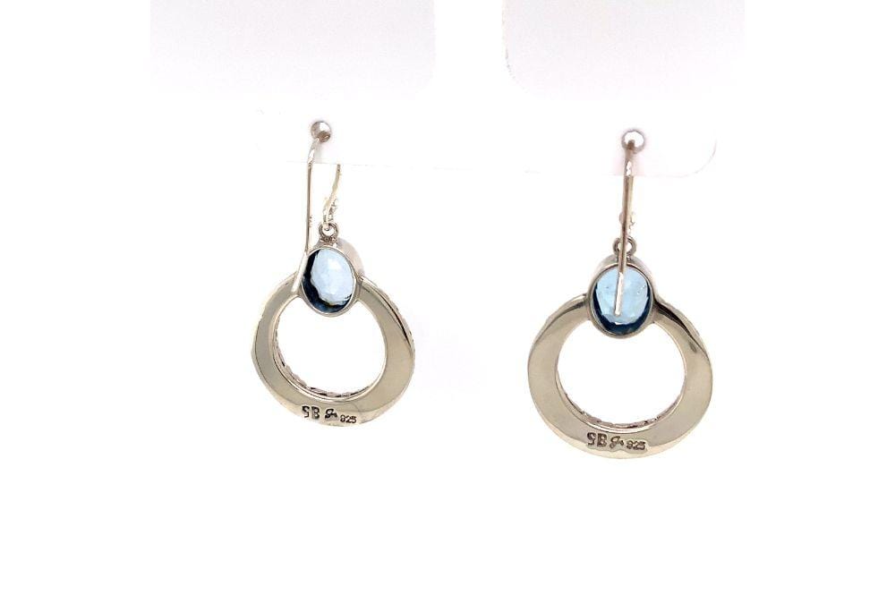 Sacred Circle Earrings- Blue Topaz