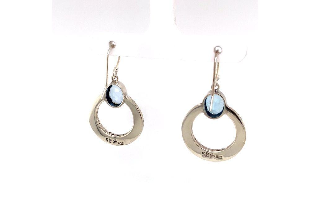 Sacred Circle Earrings- Blue Topaz