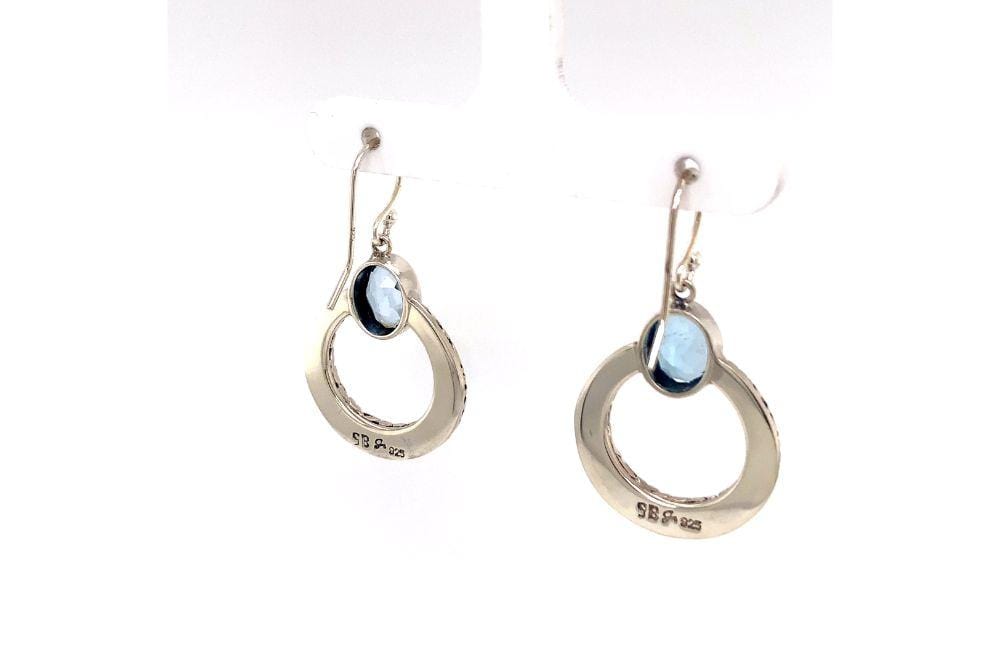 Sacred Circle Earrings- Blue Topaz