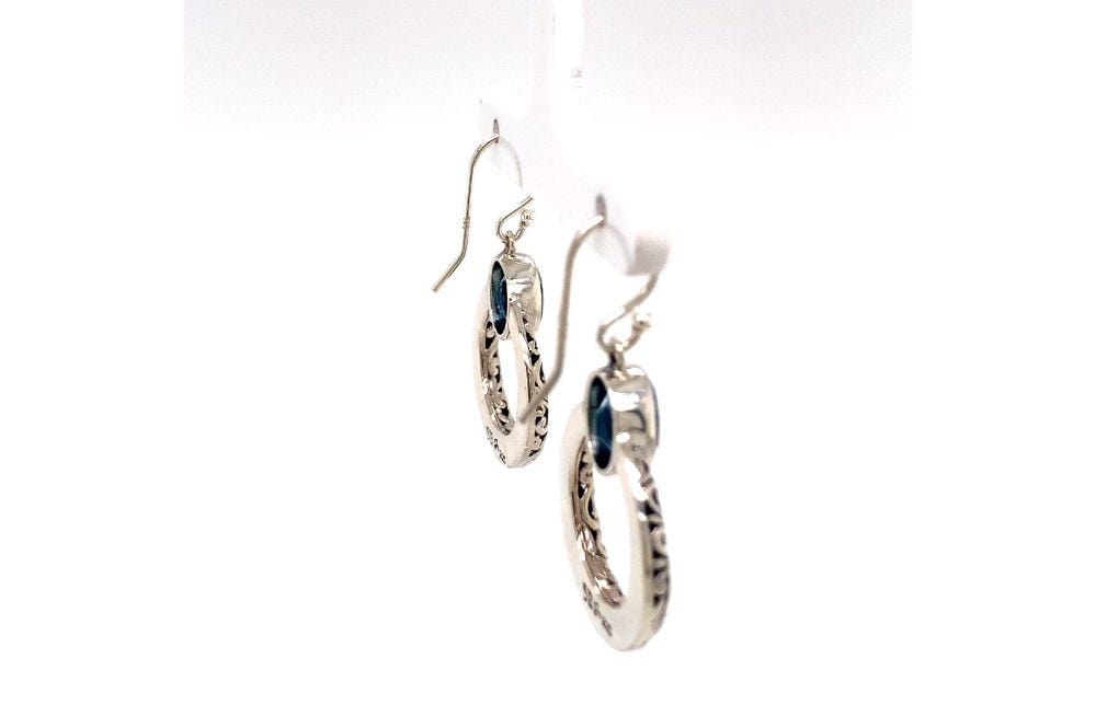 Sacred Circle Earrings- Blue Topaz