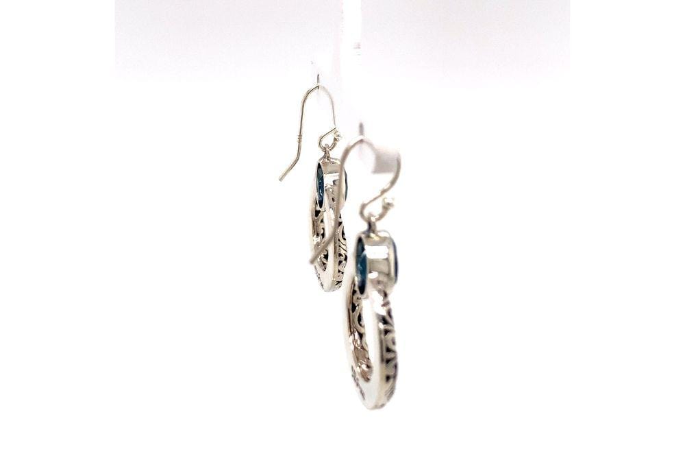 Sacred Circle Earrings- Blue Topaz