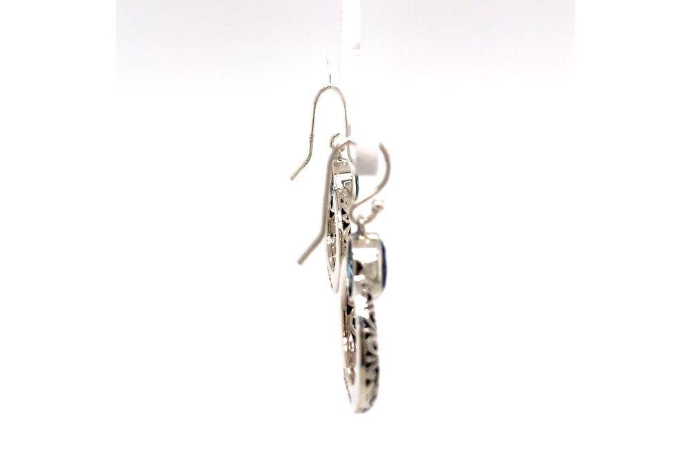 Sacred Circle Earrings- Blue Topaz