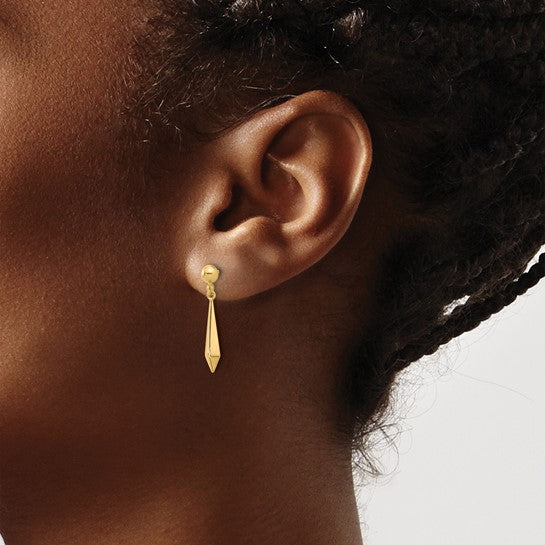 14K Polished Post Dangle Earrings