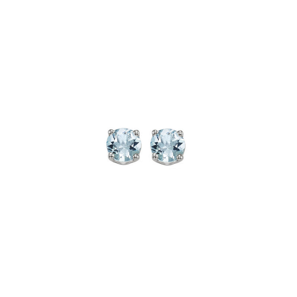 14Kt White Gold Aquamarine 1/2Ctw Earring