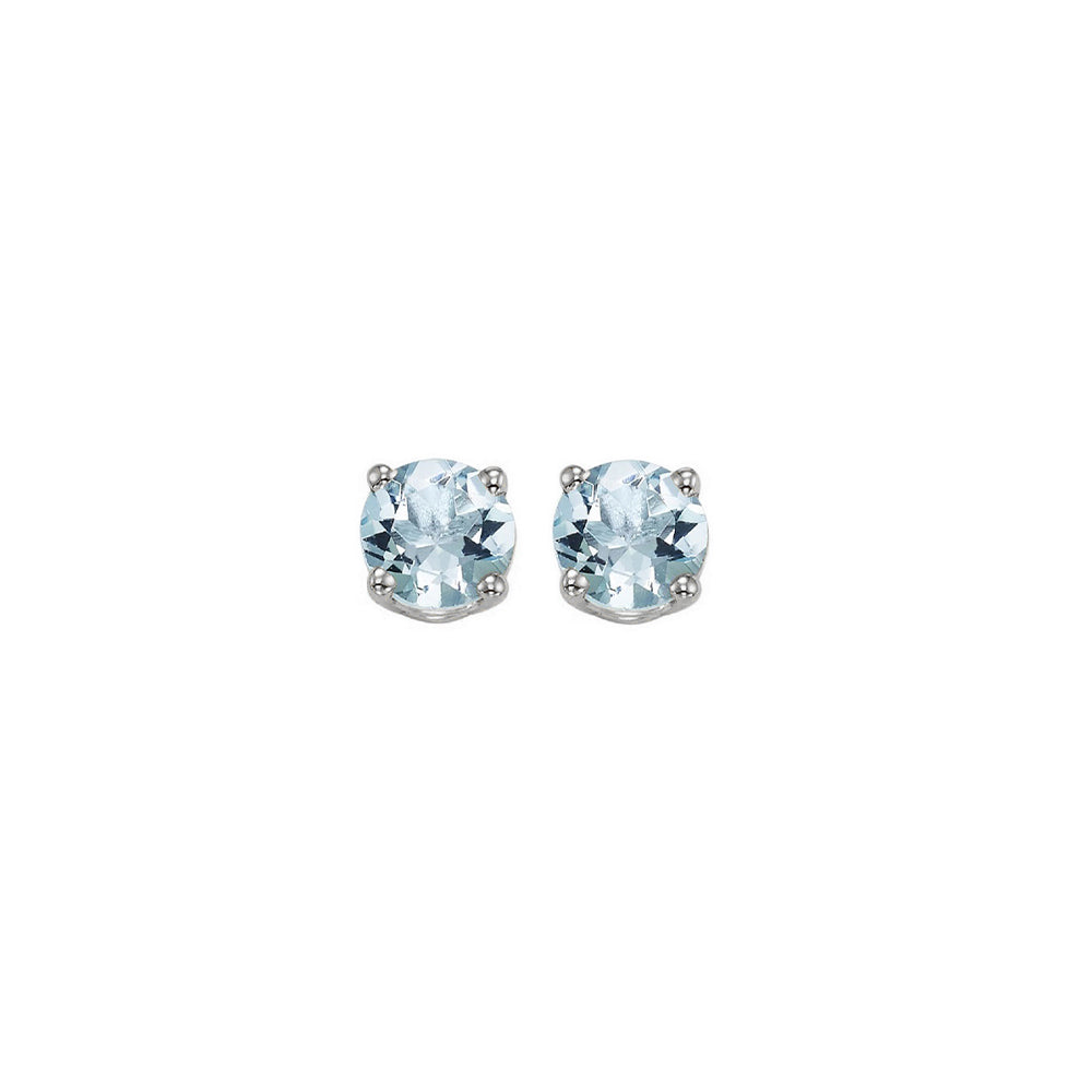 14Kt White Gold Aquamarine 7/8Ctw Earring