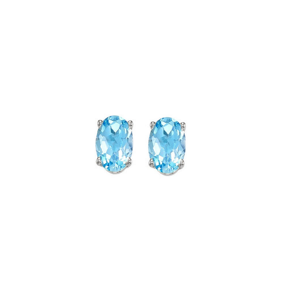 14Kt White Gold Blue Topaz 1/2Ctw Earring