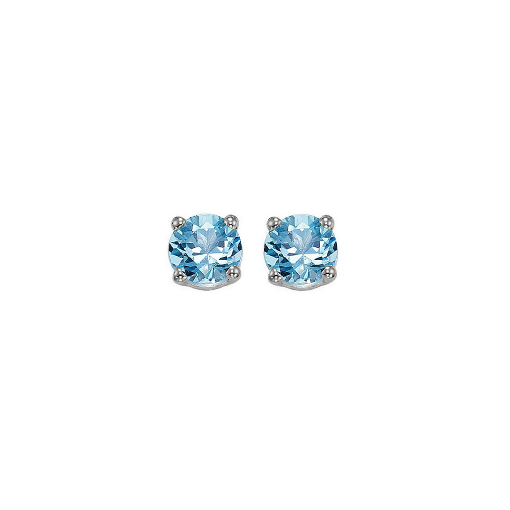 14Kt White Gold Blue Topaz 3/4Ctw Earring