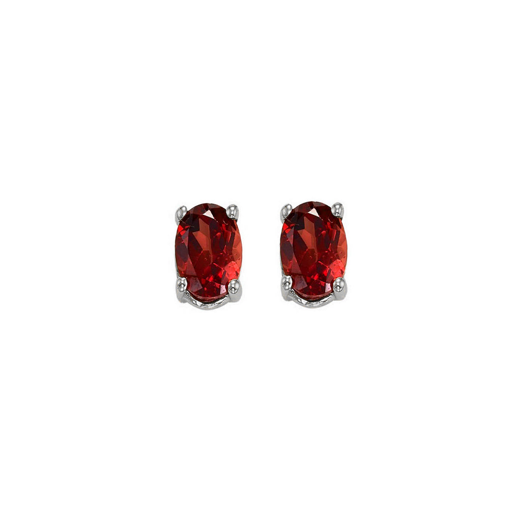 14Kt White Gold Garnet 1/2Ctw Earring