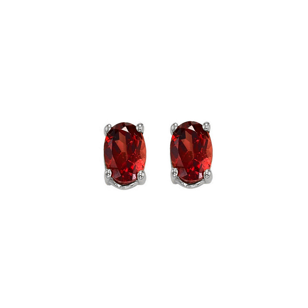 14Kt White Gold Garnet 7/8Ctw Earring