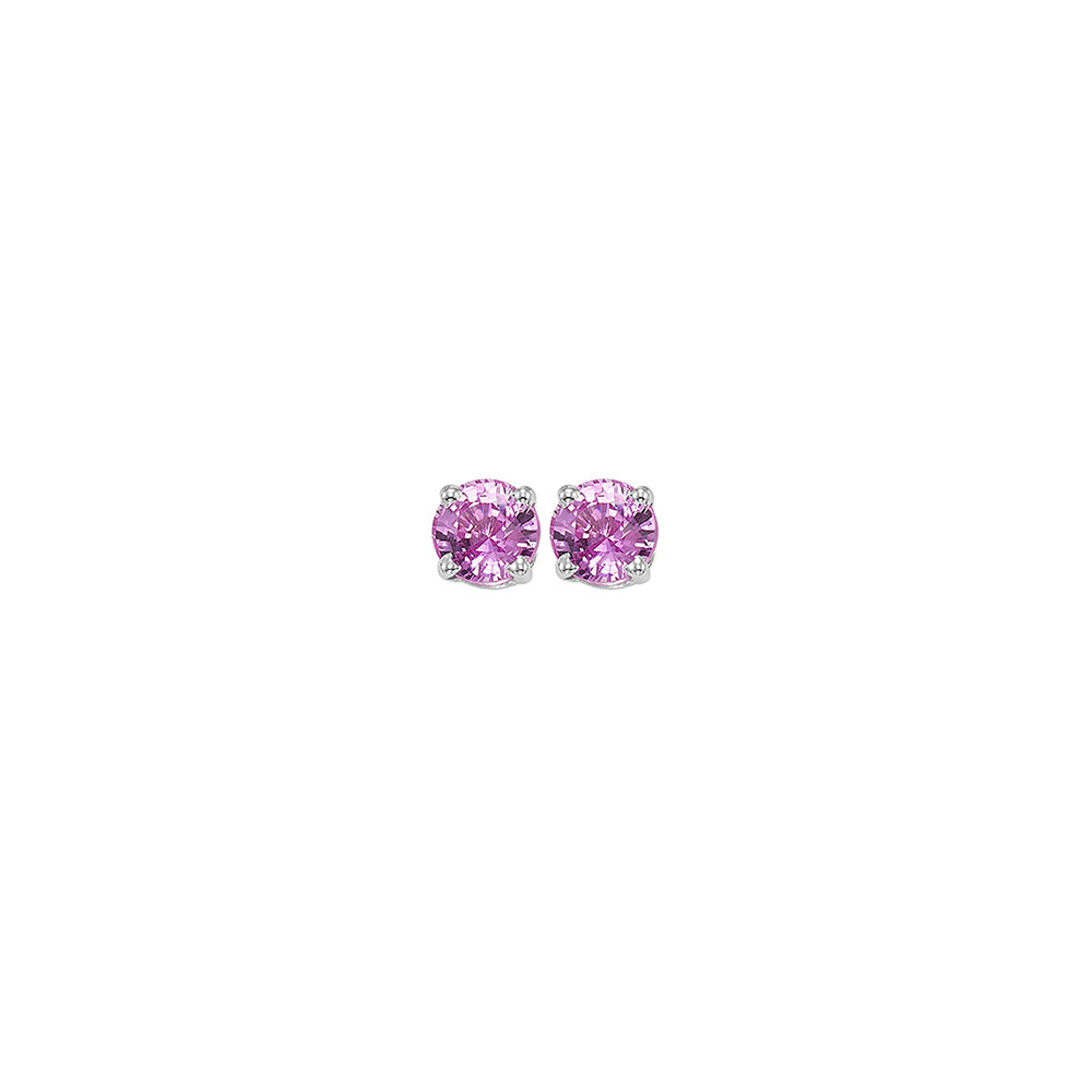 14Kt White Gold Pink Sapphire 1/4Ctw Earring