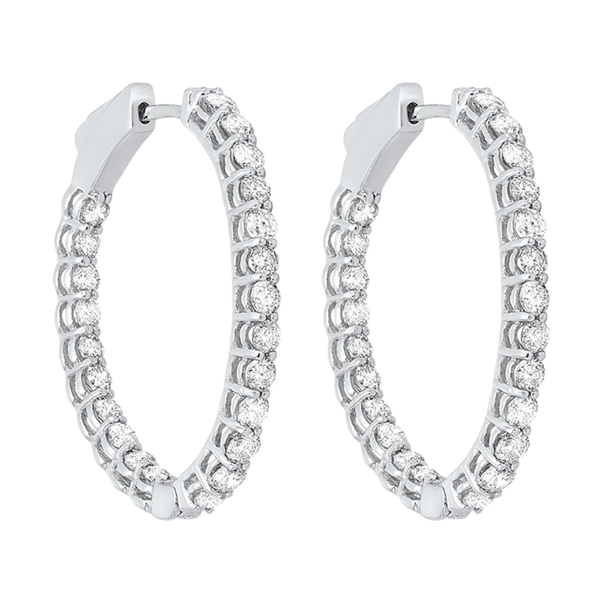 14Kt White Gold Diamond 2Ctw Earring