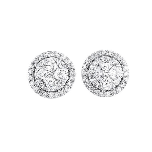 14Kt White Gold Diamond 3/4Ctw Earring