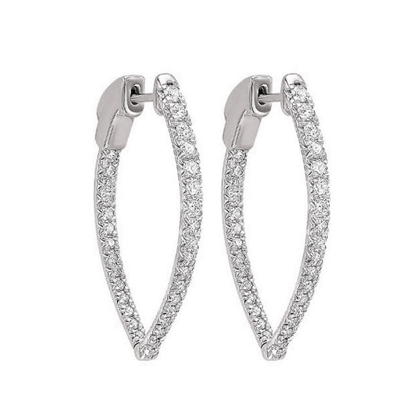 14Kt White Gold Diamond 3/4Ctw Earring