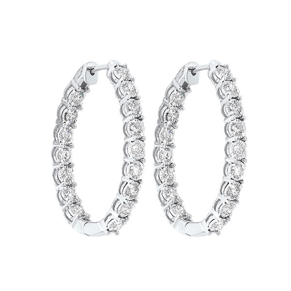 14Kt White Gold Diamond 3Ctw Earring