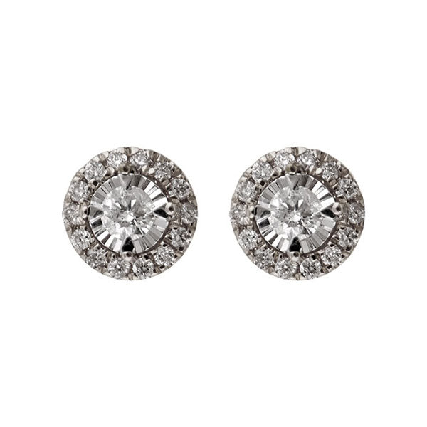 14Kt White Gold Diamond 1/6Ctw Earring