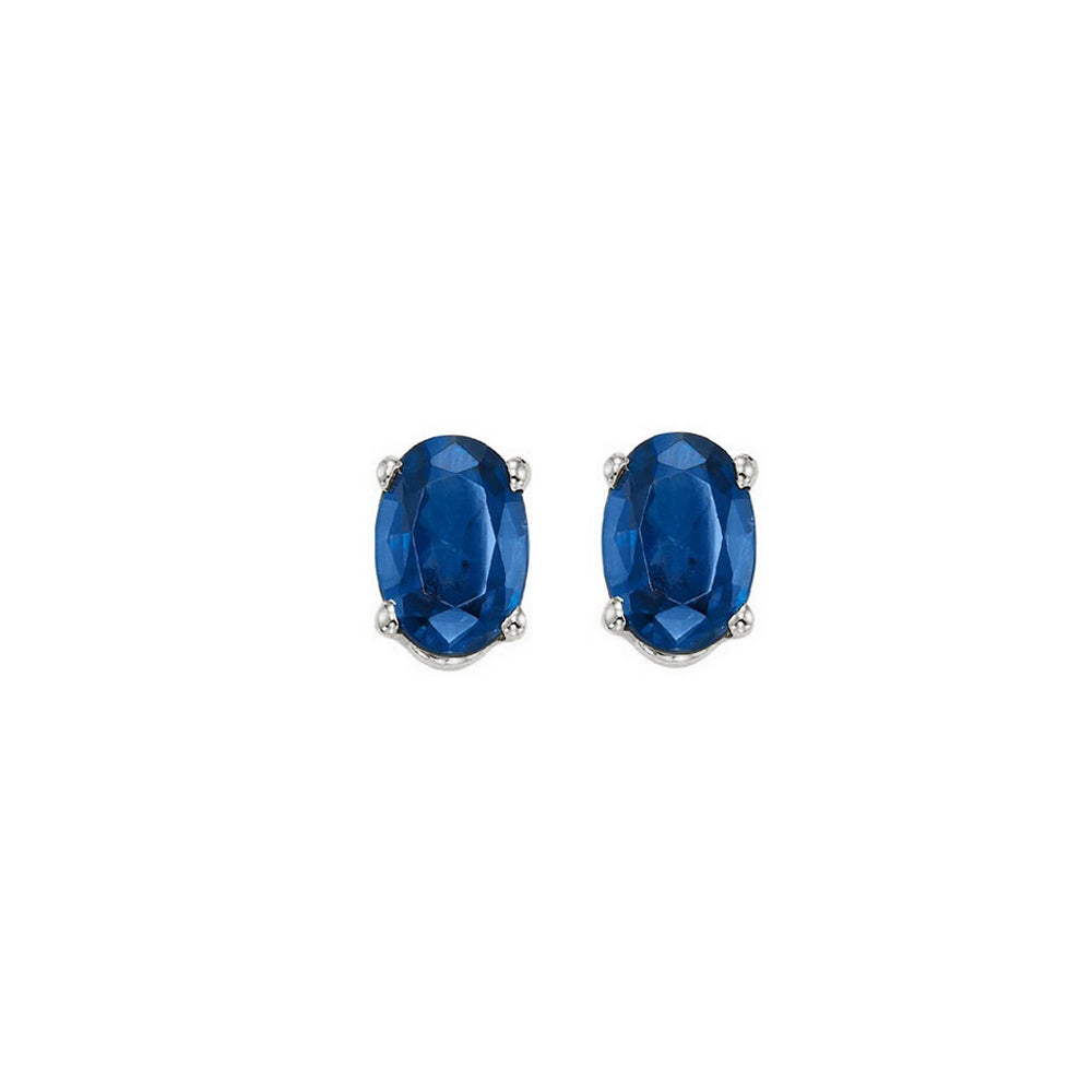 14Kt White Gold Sapphire 7/8Ctw Earring