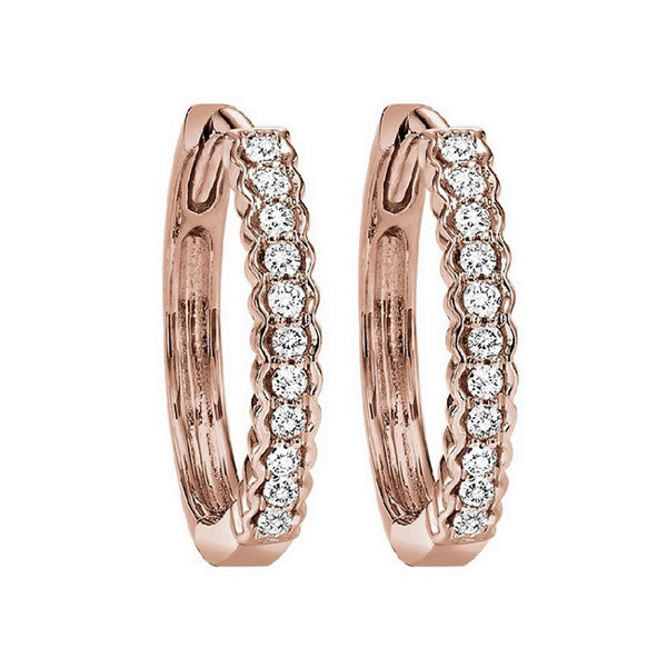 10Kt Rose Gold Diamond 1/7Ctw Earring