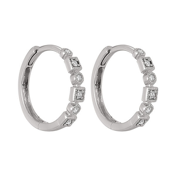14Kt White Gold Diamond 1/8Ctw Earring