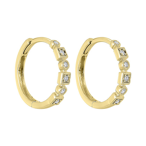 14Kt Yellow Gold Diamond 1/8Ctw Earring