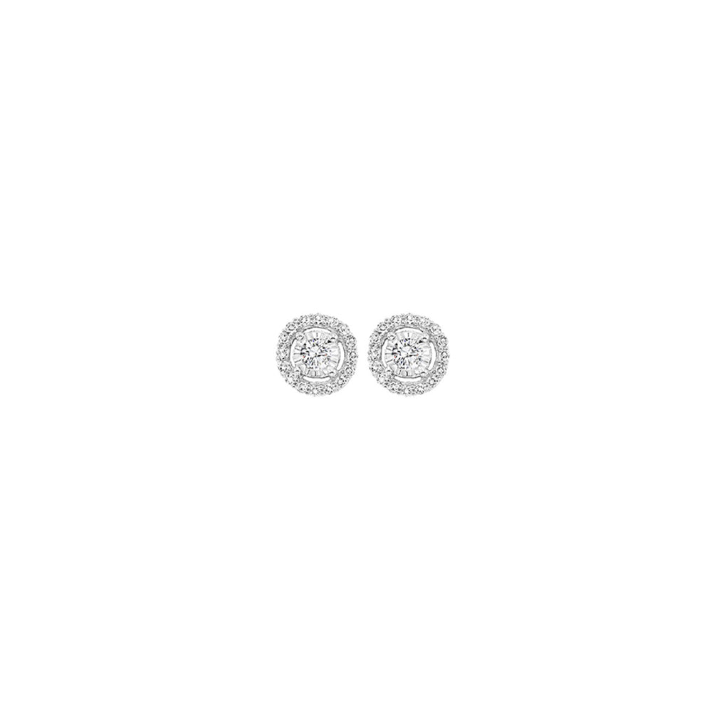 14Kt White Gold Diamond 1/6Ctw Earring