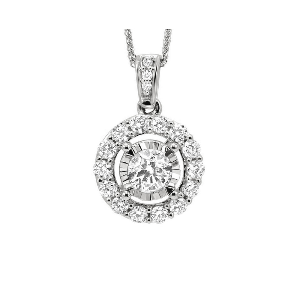 14Kt White Gold Diamond 1/2Ctw Pendant