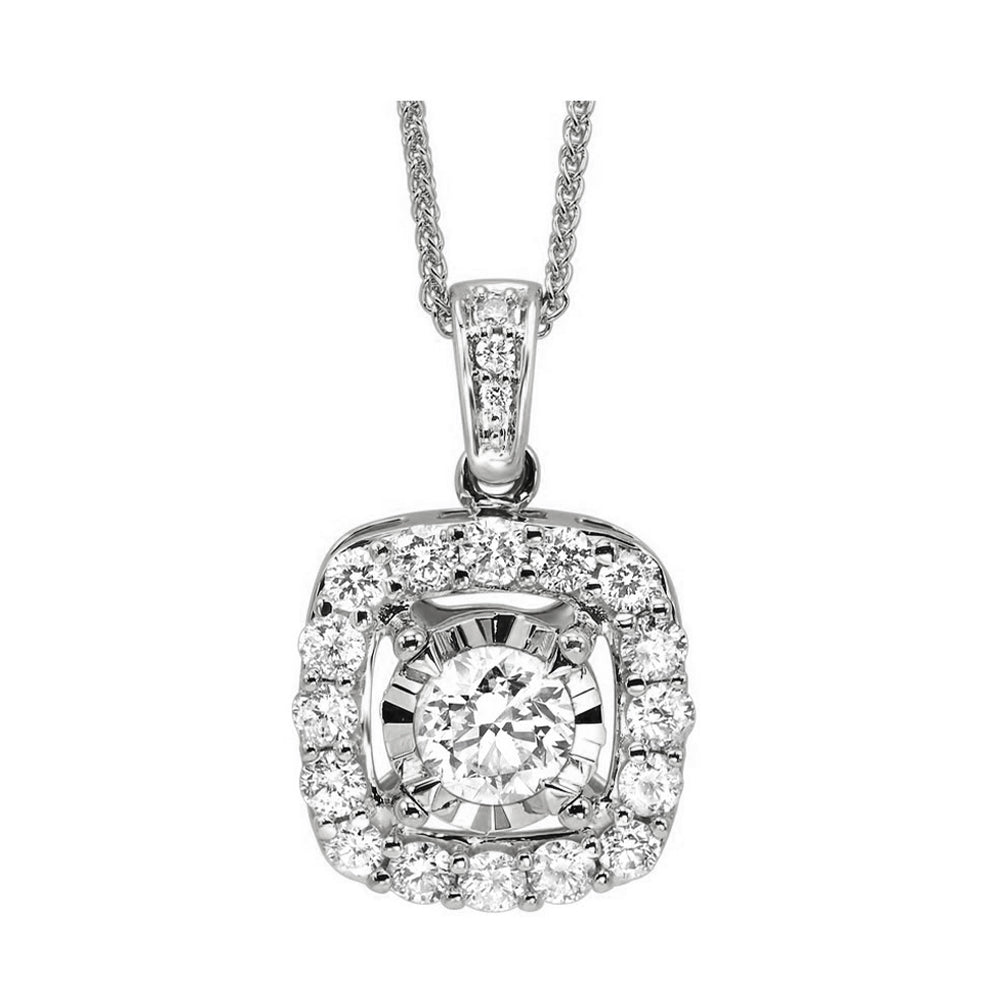 14Kt White Gold Diamond 1Ctw Pendant
