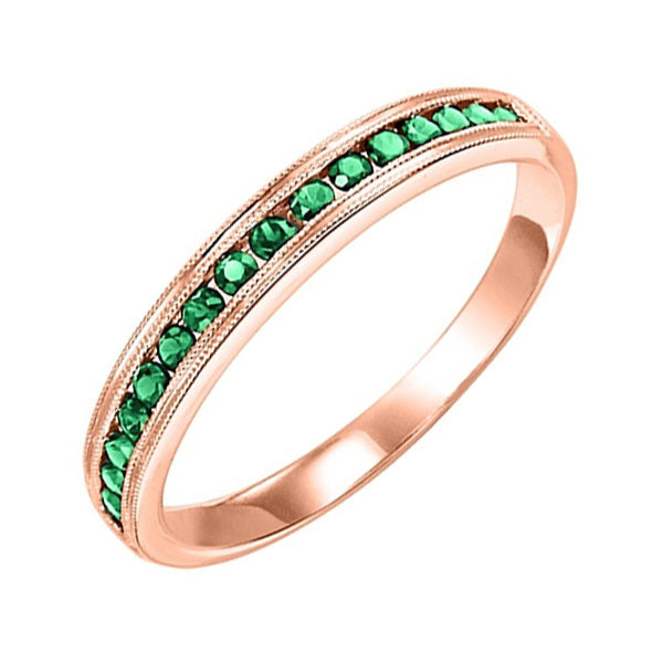 10Kt Rose Gold Emerald 1/3Ctw Ring