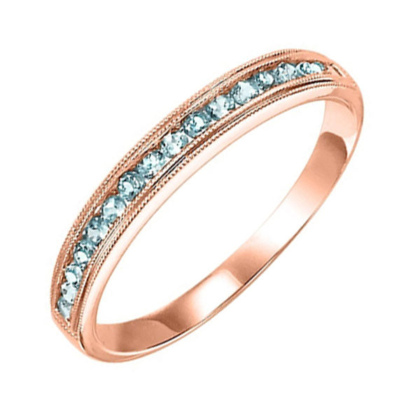 14Kt Rose Gold & Blue Topaz 1/3Ctw Ring