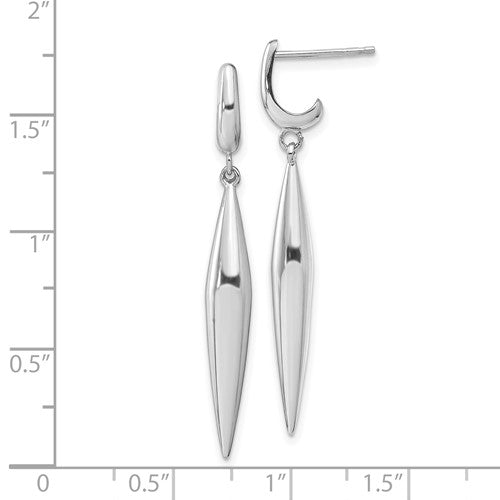 14K White Gold Polished Dangle Post Earrings