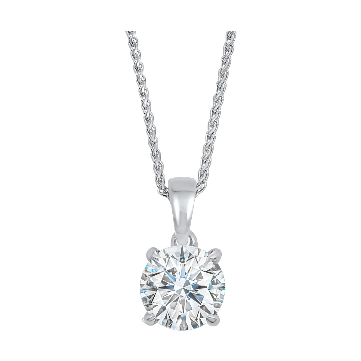 14Kt White Gold Diamond 1Ctw Pendant