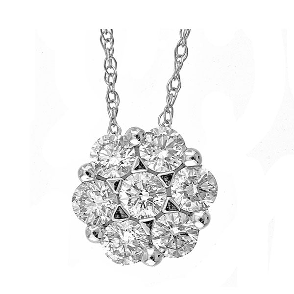 14Kt White Gold Diamond 1/2Ctw Pendant