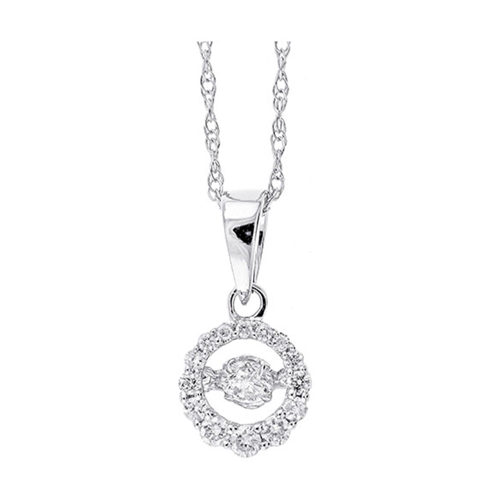 14Kt White Gold Diamond 1/6Ctw Pendant