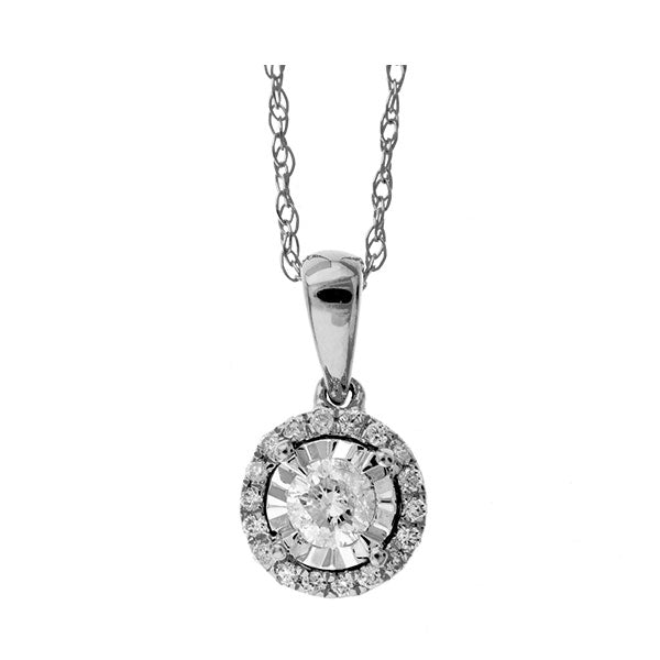 14Kt White Gold Diamond 1/6Ctw Pendant