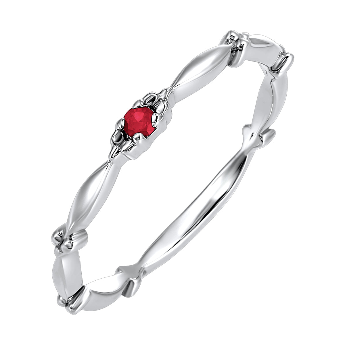 10Kt White Gold Garnet 1/20Ctw Ring