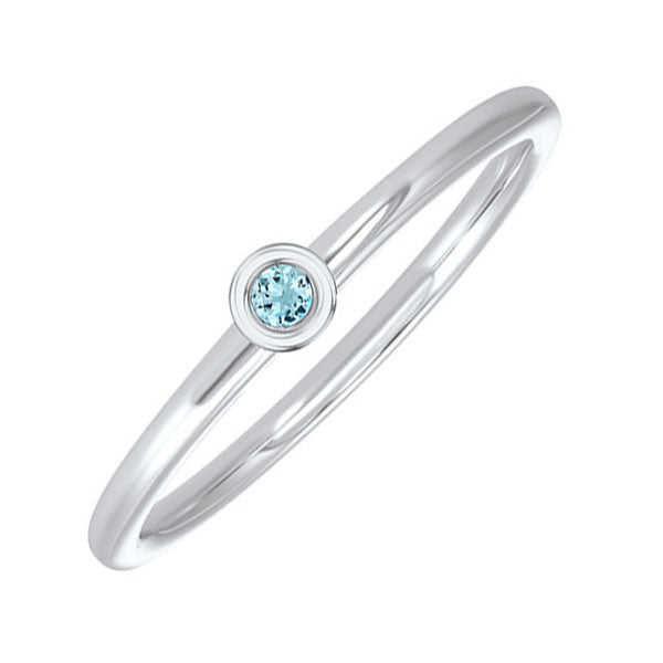 10Kt White Gold Aquamarine 1/20Ctw Ring