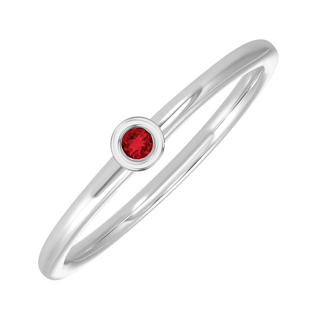 10Kt White Gold Garnet 1/20Ctw Ring