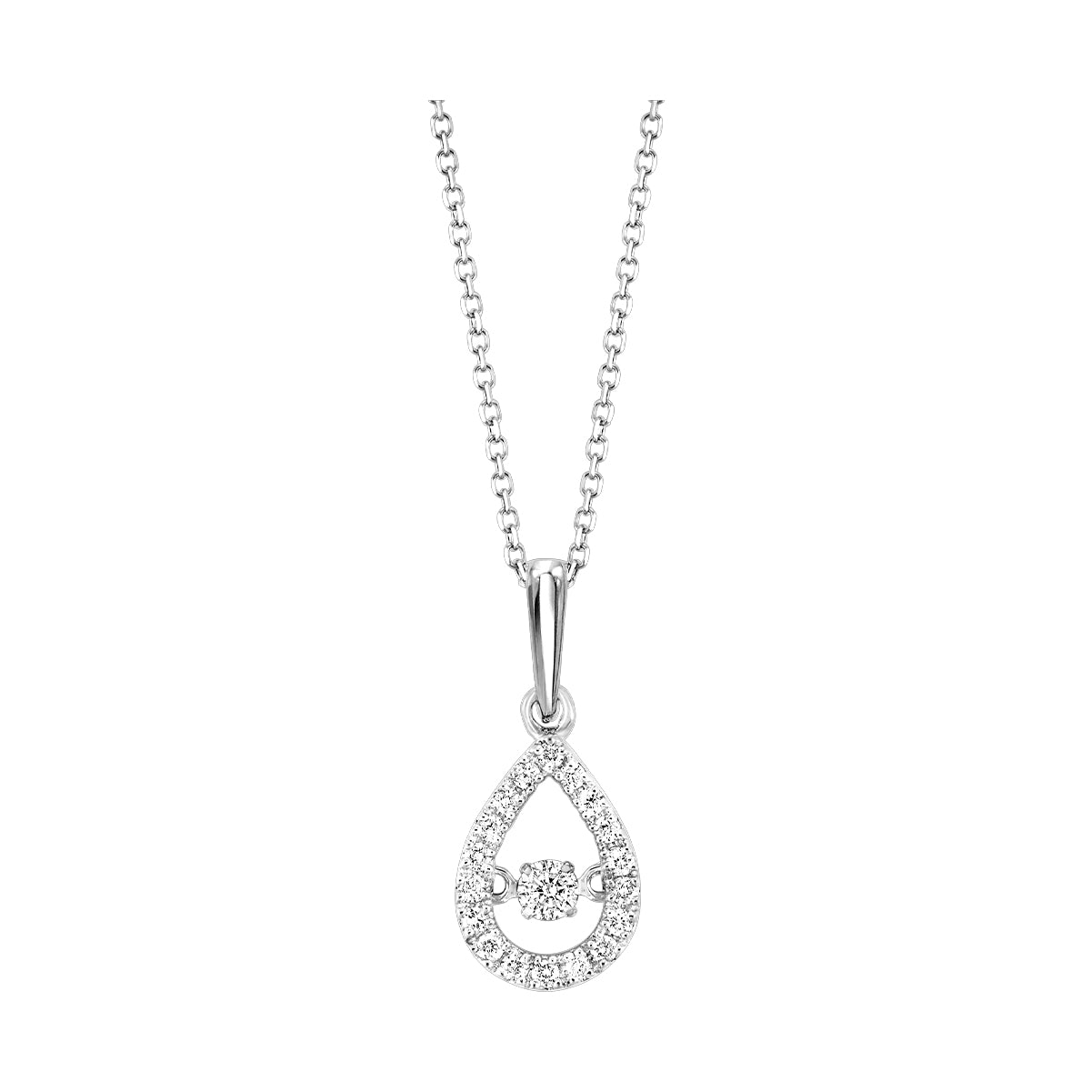 10Kt White Gold Diamond 1/5Ctw Pendant