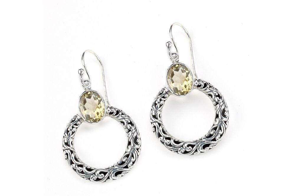 Sacred Circle Earrings- Citrine